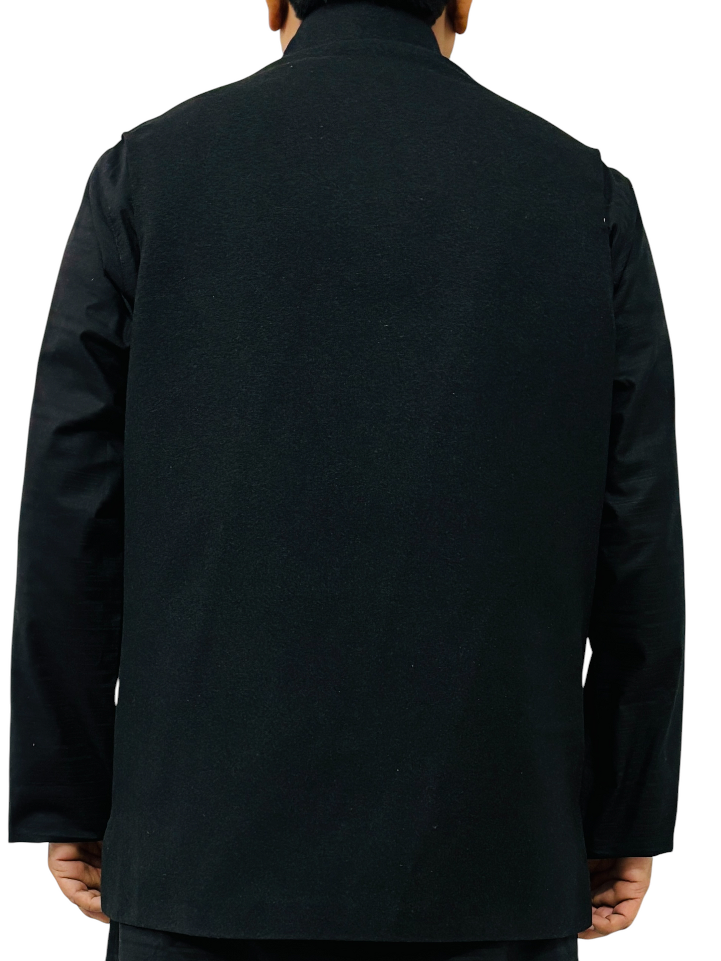 Murih Men’s Black Tweed Nehru Jacket | Ethnic Winter Modi Waistcoat