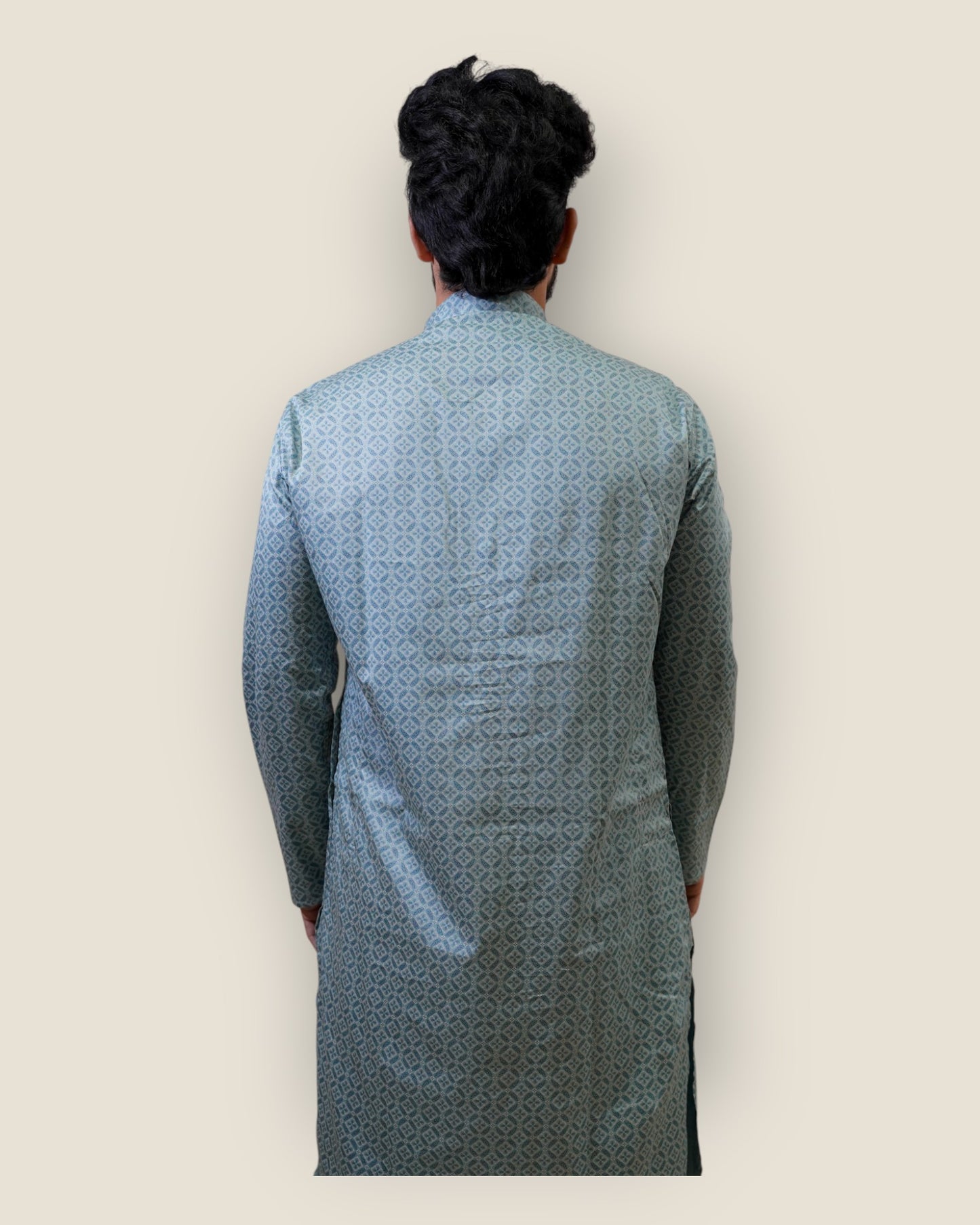 Men’s Light Blue Cotton Printed Kurta – Casual & Festive Wear by Murih
