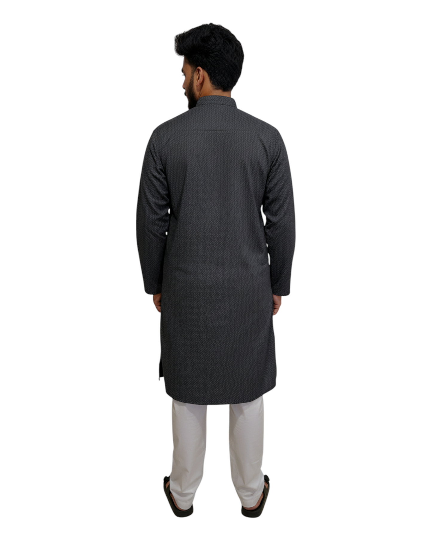 Murih Men's Black Cotton Geometric Print Kurta Pyjama Set