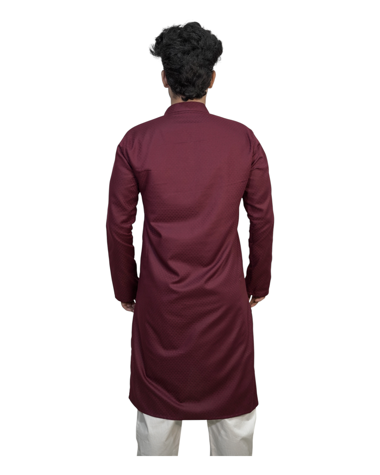 Murih Men's Maroon Cotton  Blend Textured Kurta Pyjama Set